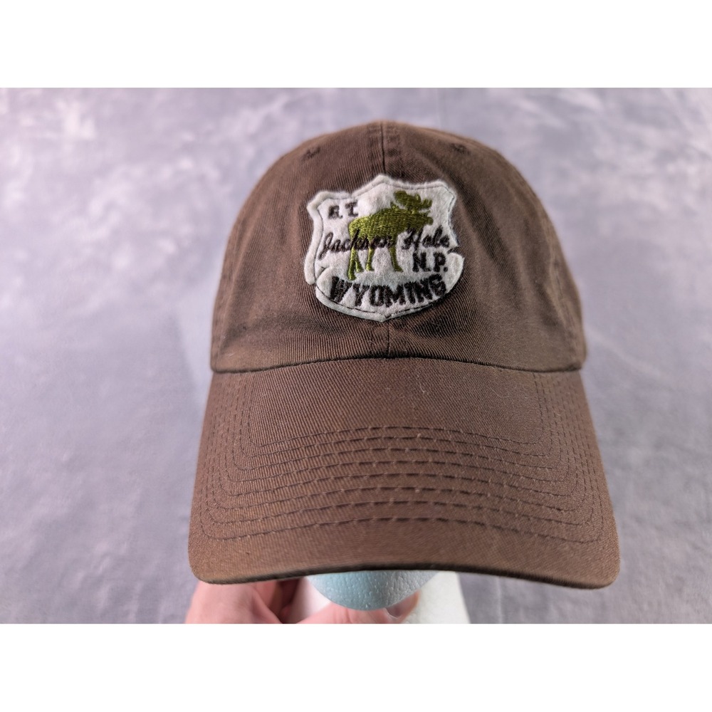 Jackson Hole Wyoming Moose National Park Brown Cotton Baseball Cap Lidz  Hat